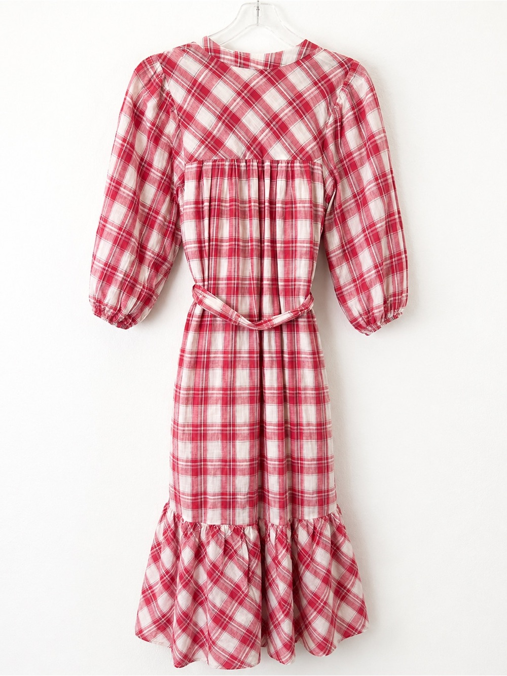 Anthropologie dRA Plaid Prairie Midi Dress Cottagecore Tiered XS NWT Boho - Picture 3 of 5